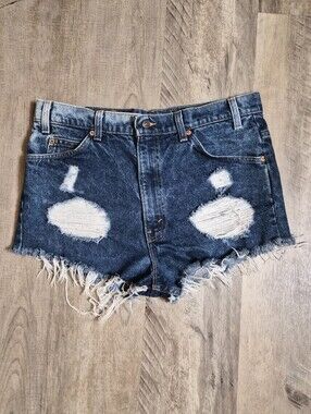 Vintage Levi’s 517 Distressed Cutoff Shorts Frayed USA W36